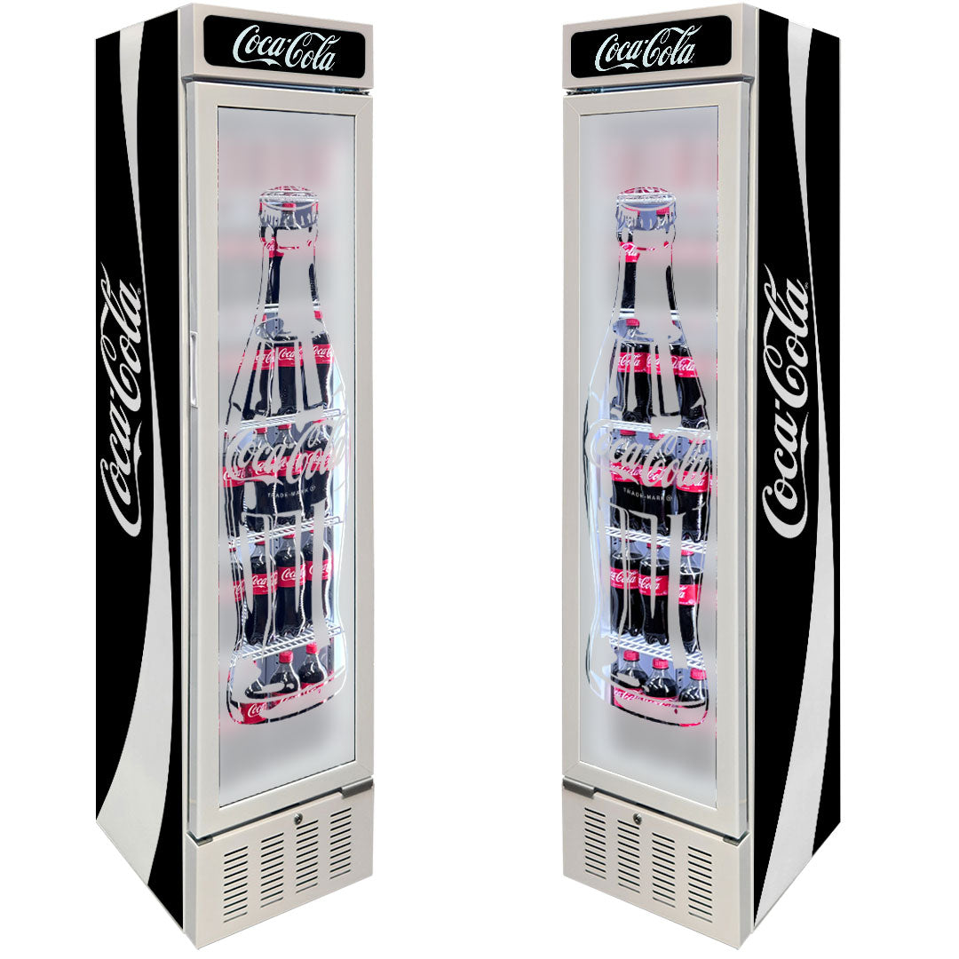 Coca-Cola Coca Cola Skinny White Upright Glass Door Bar Fridge | Retrocade - Image 5