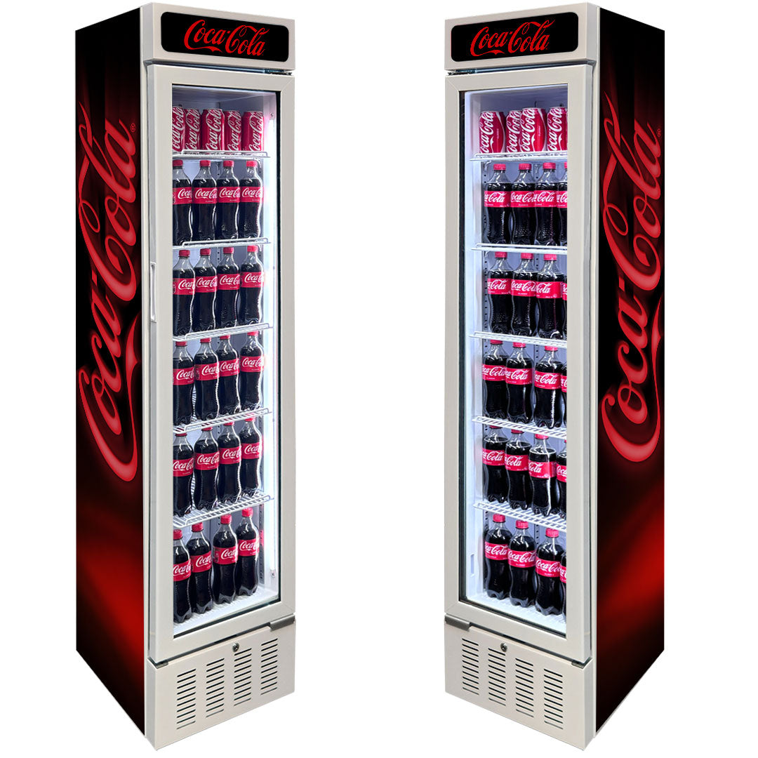 Coca-Cola Coca Cola Skinny White Upright Glass Door Bar Fridge | Retrocade - Image 6