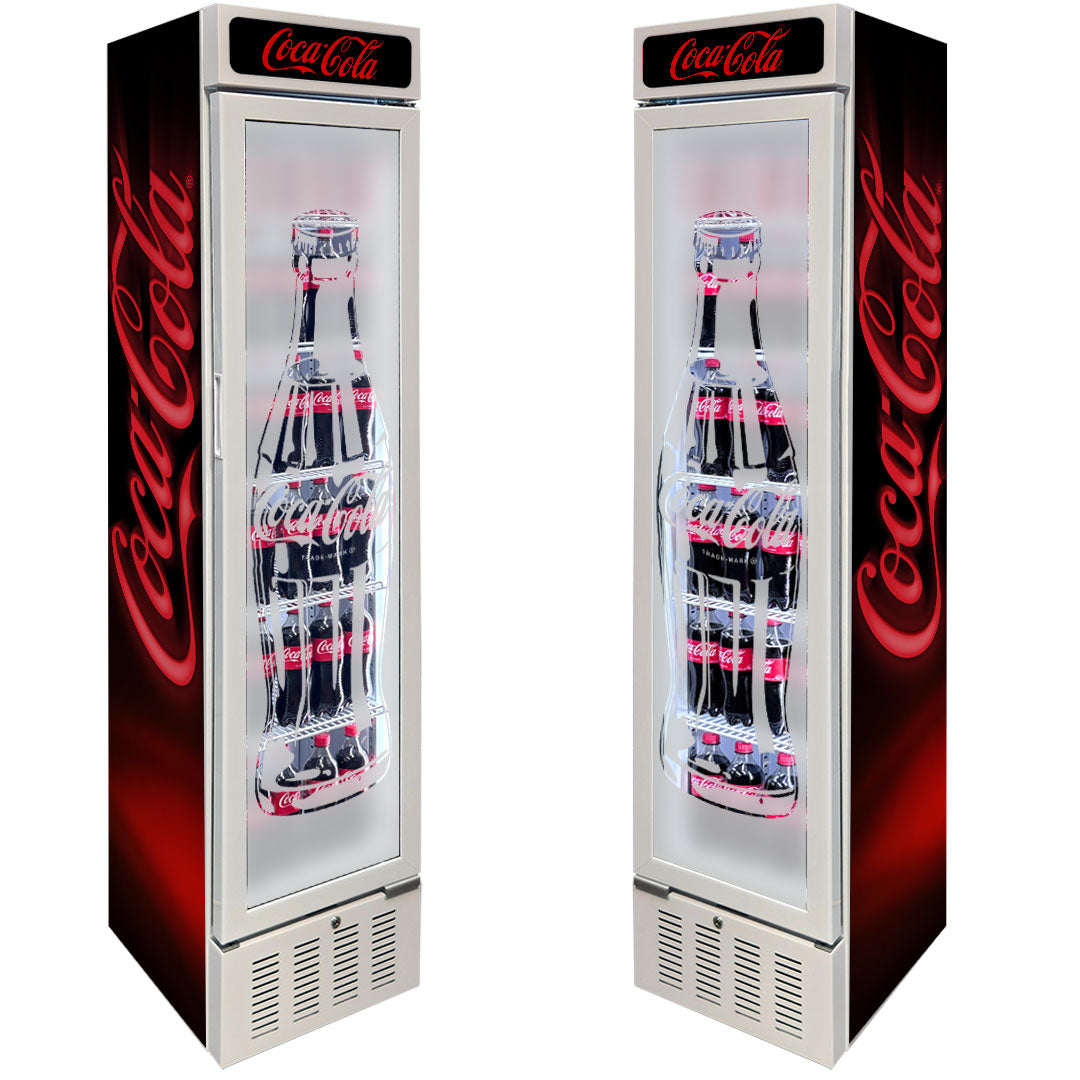 Coca-Cola Coca Cola Skinny White Upright Glass Door Bar Fridge | Retrocade - Image 7