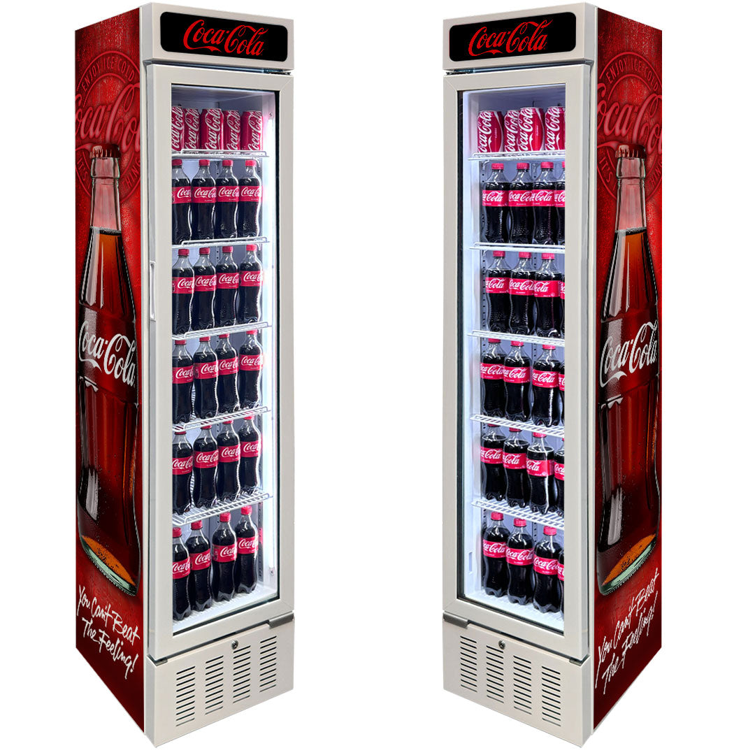 Coca-Cola Coca Cola Skinny White Upright Glass Door Bar Fridge | Retrocade - Image 14
