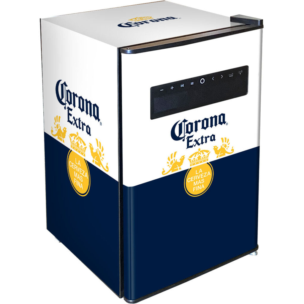 corona Corona Blue Tooth Speaker Disco Bar Fridge - Model BC70B-BTS-CORONA | Retrocade