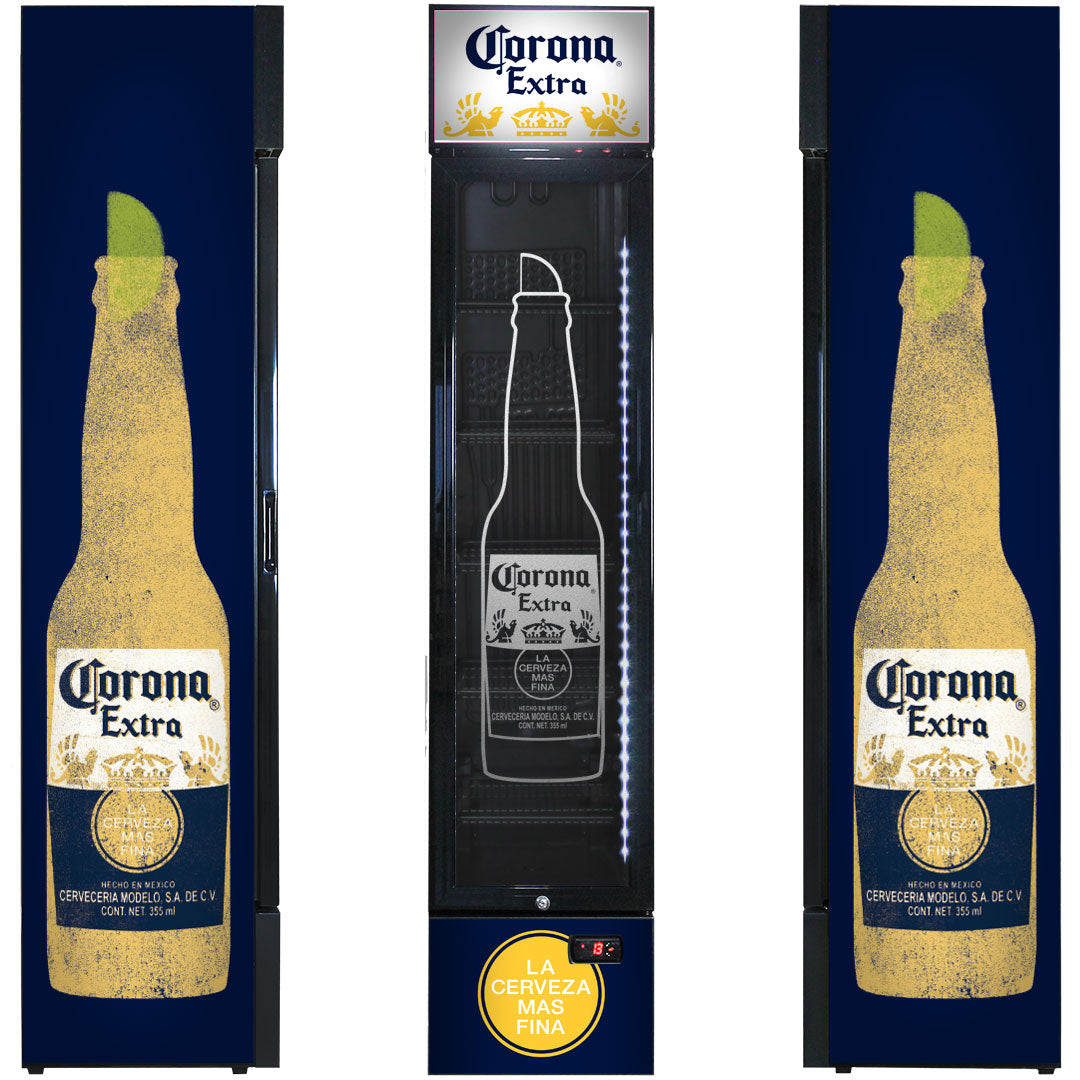 corona Corona Branded Skinny Upright Bar Fridge - Model SS-P160-CORONA | Retrocade - Image 4