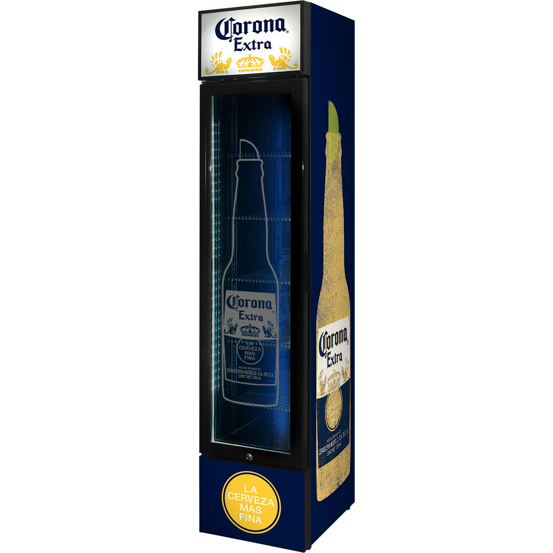 corona Corona Branded Skinny Upright Bar Fridge - Model SS-P160-CORONA | Retrocade - Image 3