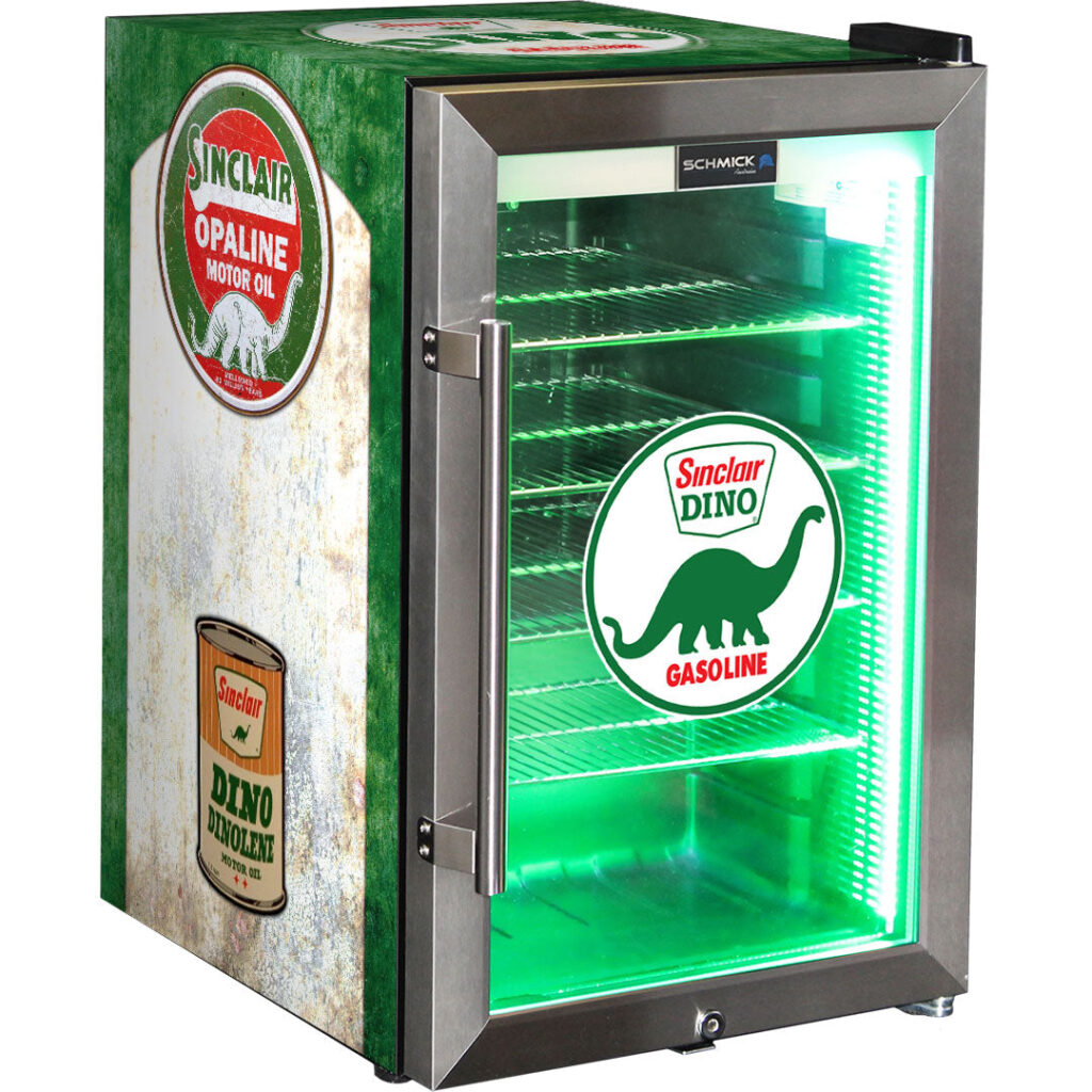 dino Dino Vintage Fuel Pump Branded Bar Fridge, Great gift idea! - Model SC70-FP-DINO | Retrocade