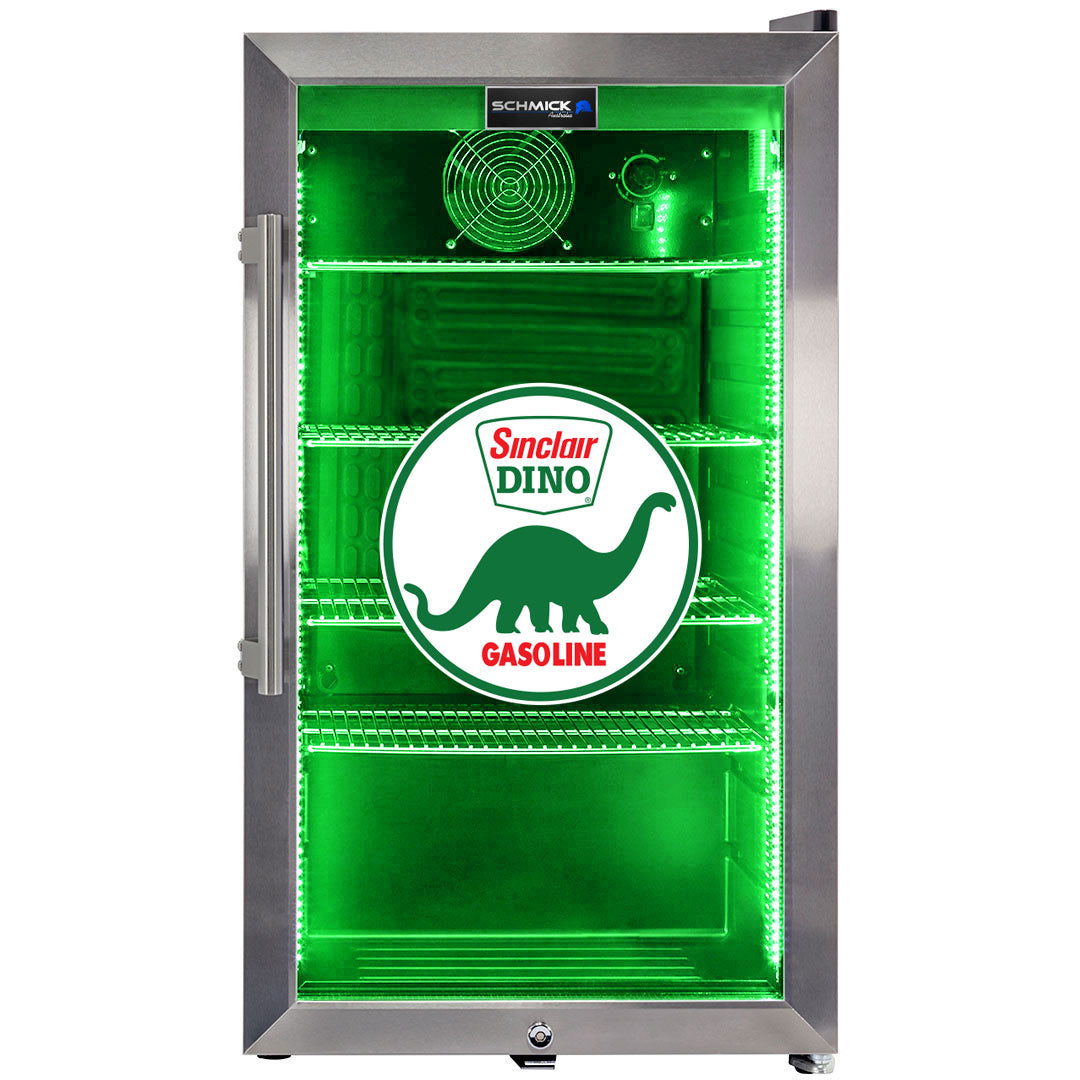 dino Dino Schmick Vintage Fuel Pump Triple Glazed Alfresco Bar Fridge With LED Strip Lights - Model SC88-FP-DINO | Retrocade - Image 10