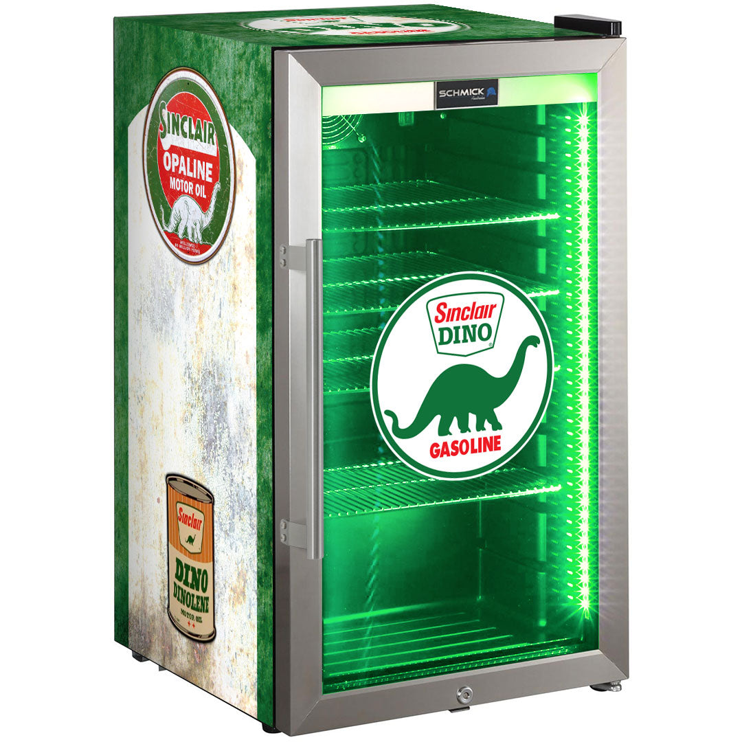 dino Dino Schmick Vintage Fuel Pump Triple Glazed Alfresco Bar Fridge With LED Strip Lights - Model SC88-FP-DINO | Retrocade