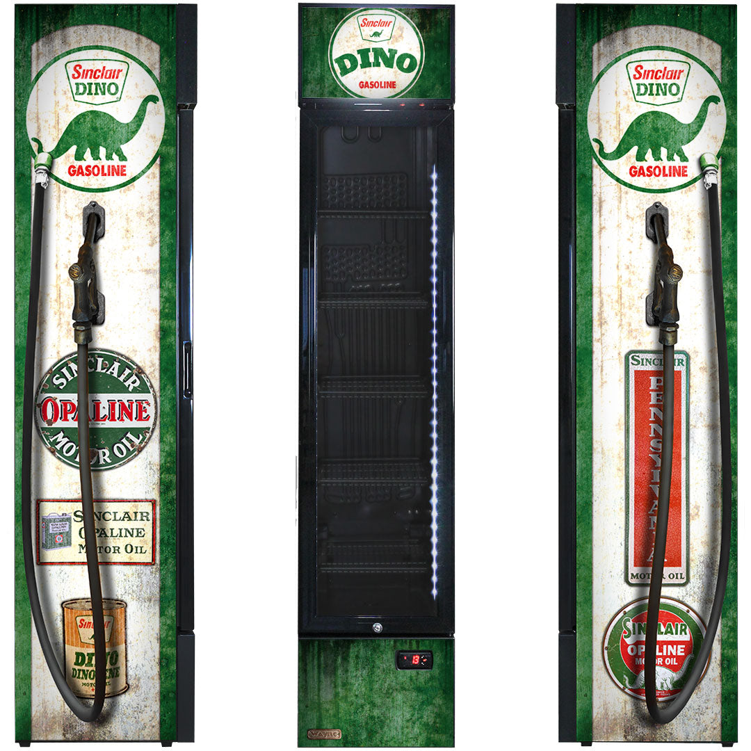 dino Dino Fuel Pump Branded Skinny Upright Bar Fridge - Model SS-P160-FP-DINO | Retrocade - Image 4