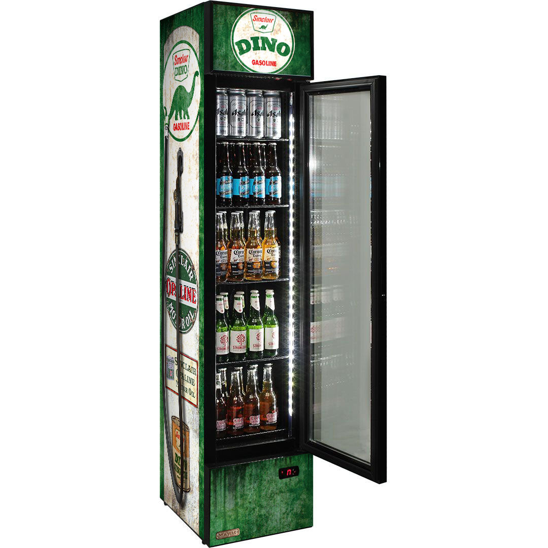 dino Dino Fuel Pump Branded Skinny Upright Bar Fridge - Model SS-P160-FP-DINO | Retrocade - Image 10