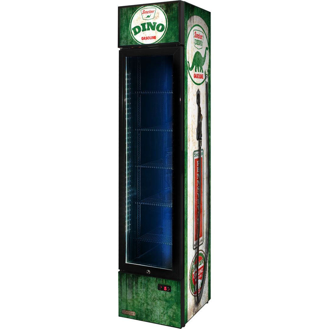 dino Dino Fuel Pump Branded Skinny Upright Bar Fridge - Model SS-P160-FP-DINO | Retrocade - Image 9