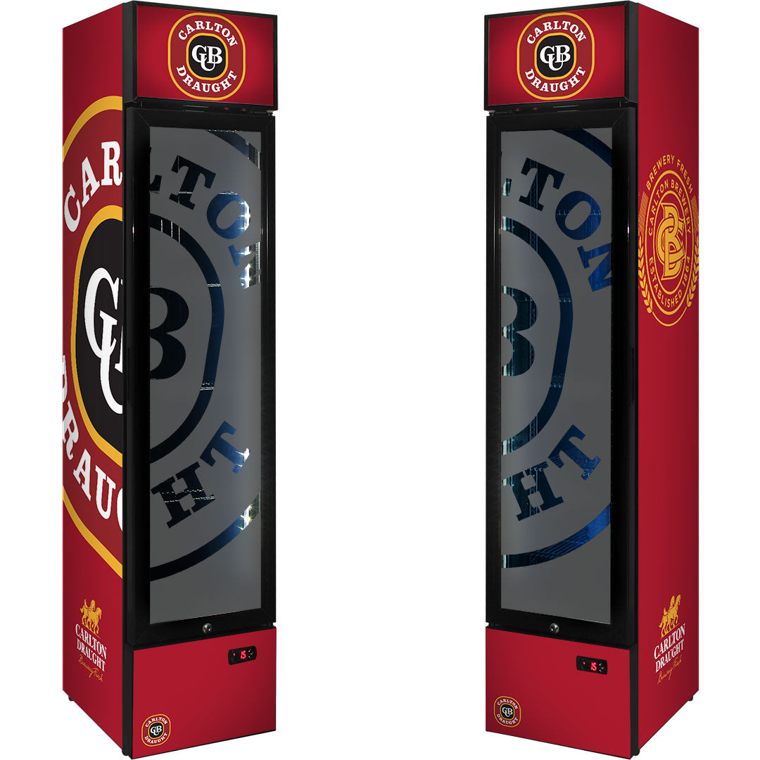 carlton draught Carlton Draught Branded Skinny Upright Bar Fridge - Model SS-P160-DRAUGHT | Retrocade - Image 6