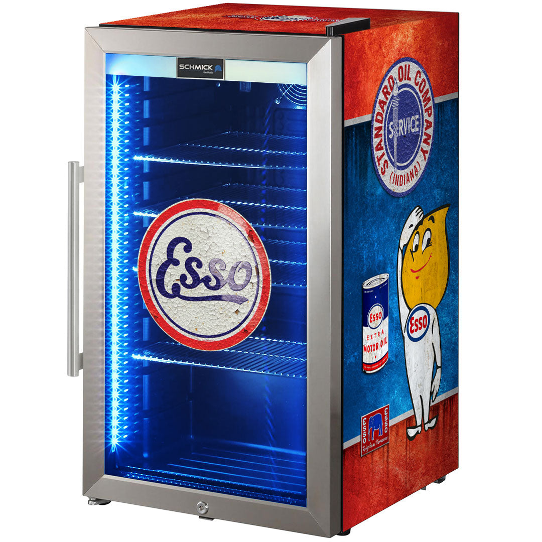 esso ESSO Schmick Vintage Fuel Pump Triple Glazed Alfresco Bar Fridge With LED Strip Lights - Model SC88-FP-ESSO | Retrocade - Image 9