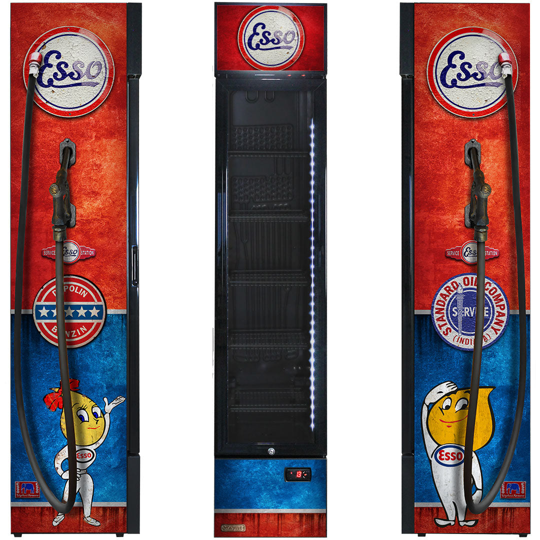 esso Esso Fuel Pump Branded Skinny Upright Bar Fridge - Model SS-P160-FP-ESSO | Retrocade - Image 4