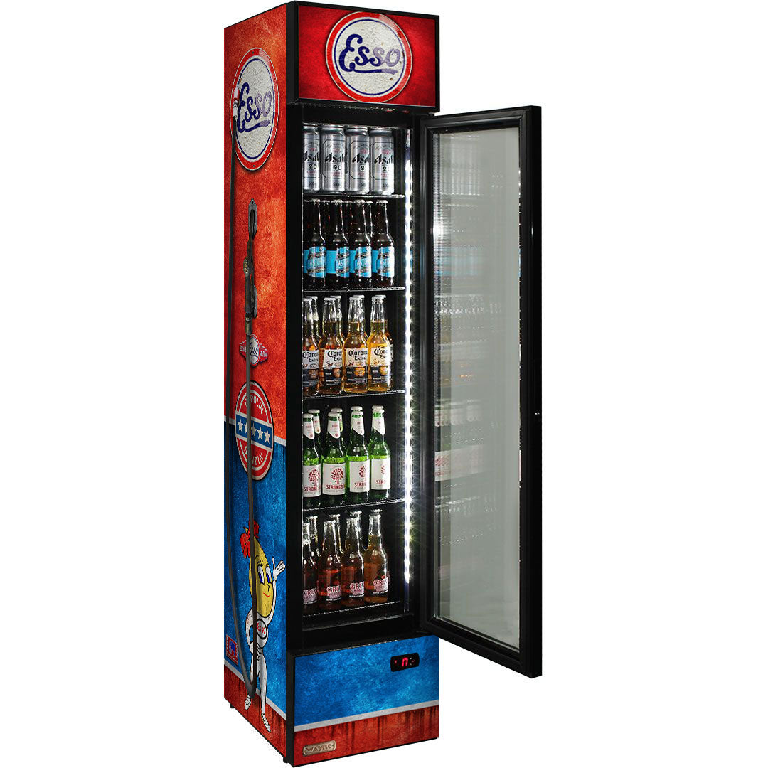 esso Esso Fuel Pump Branded Skinny Upright Bar Fridge - Model SS-P160-FP-ESSO | Retrocade - Image 10