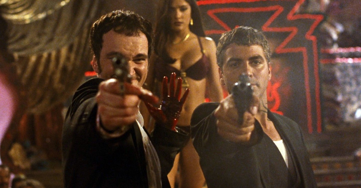 Quentin Tarantino and George Clooney in From Dusk Till Dawn.