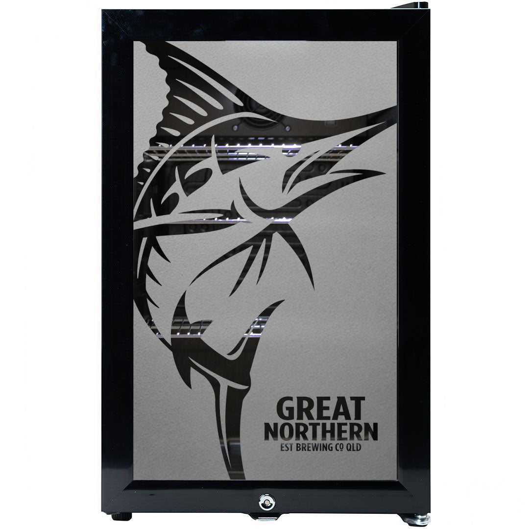 great northern Great Northern Branded Glass Door Bar Fridge With Cool Frosted Door Logo - Model SC70-B-GOLD | Retrocade - Image 5