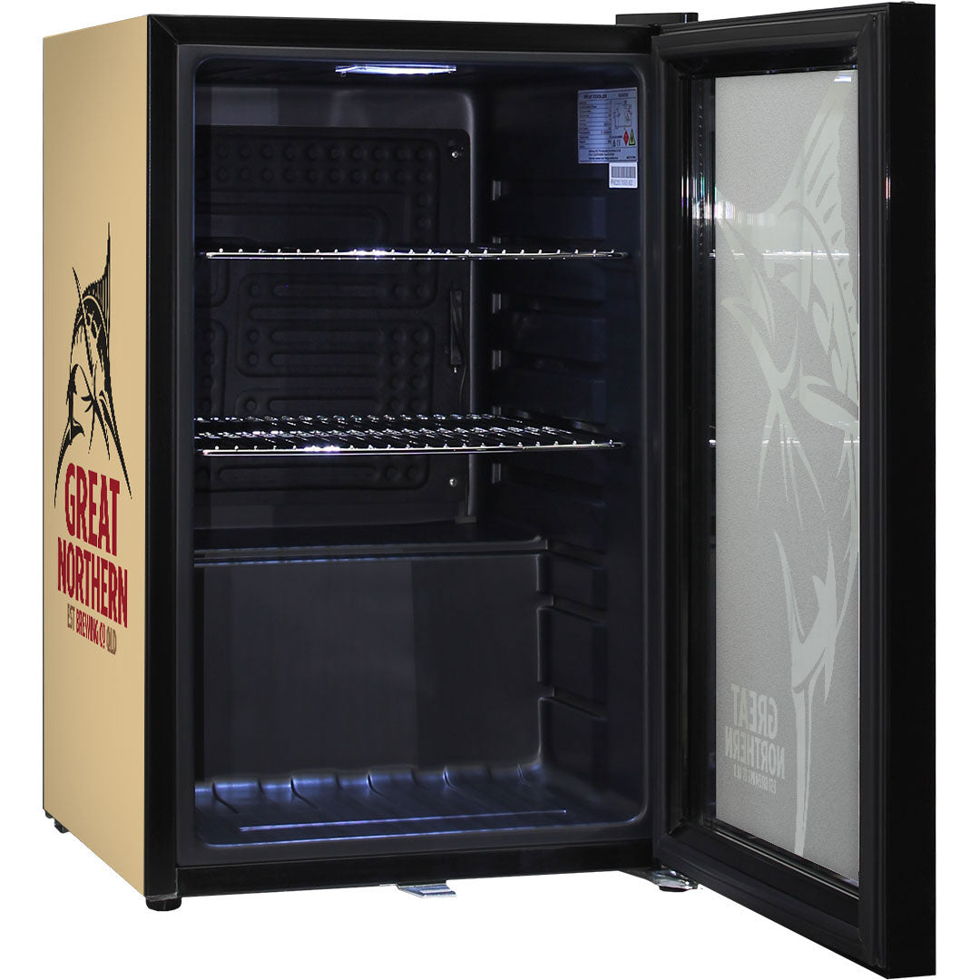 great northern Great Northern Branded Glass Door Bar Fridge With Cool Frosted Door Logo - Model SC70-B-GOLD | Retrocade - Image 6