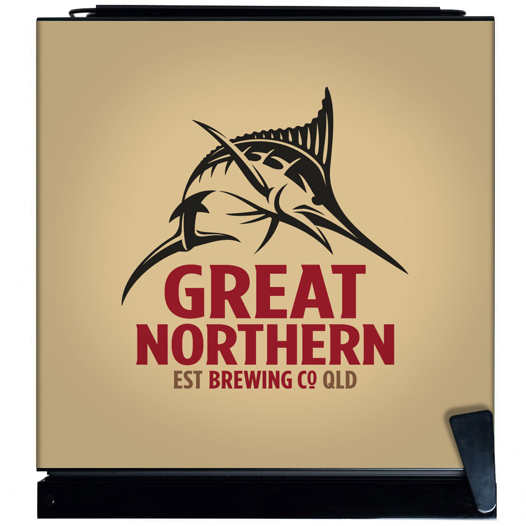 great northern Great Northern Branded Glass Door Bar Fridge With Cool Frosted Door Logo - Model SC70-B-GOLD | Retrocade - Image 2