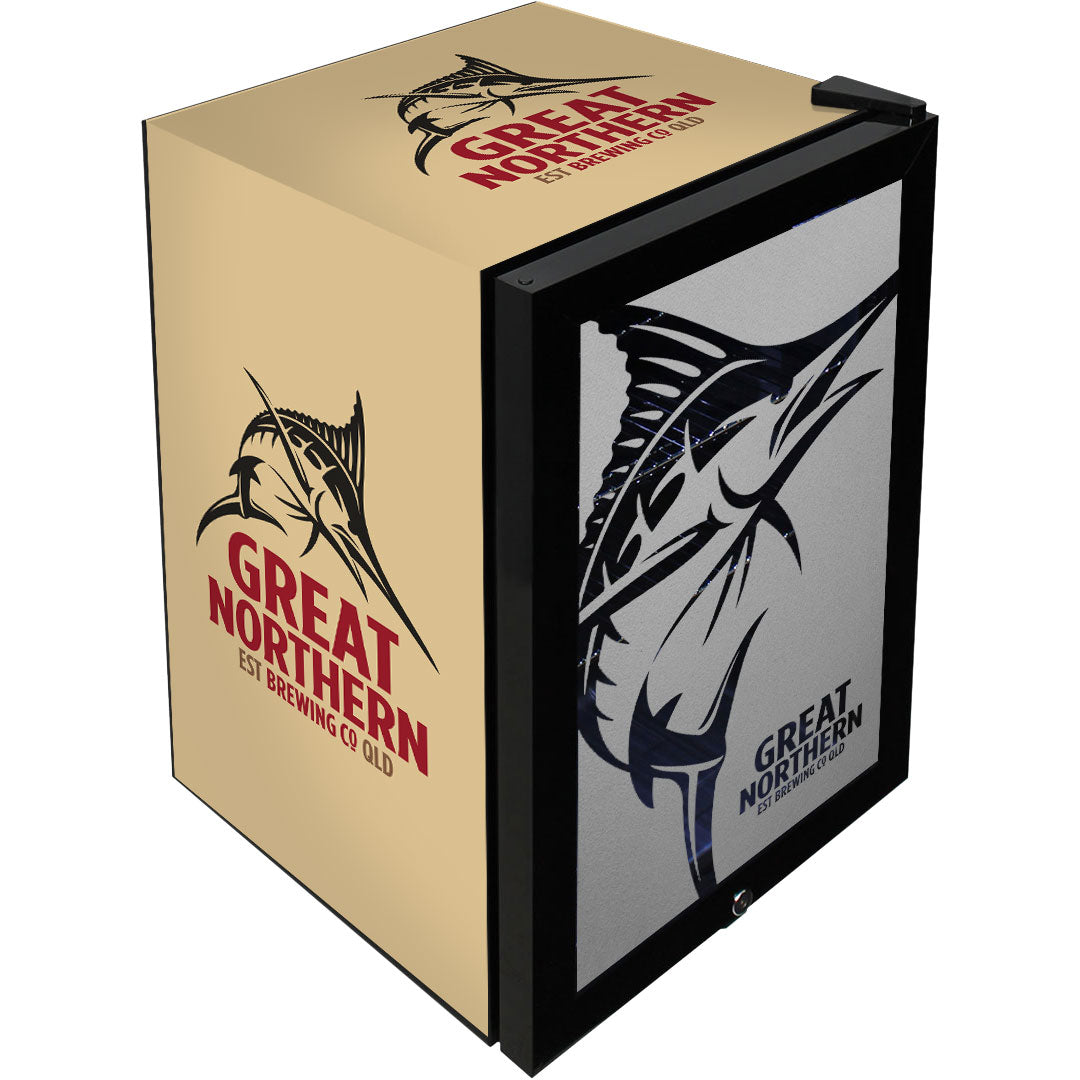 great northern Great Northern Branded Glass Door Bar Fridge With Cool Frosted Door Logo - Model SC70-B-GOLD | Retrocade - Image 7