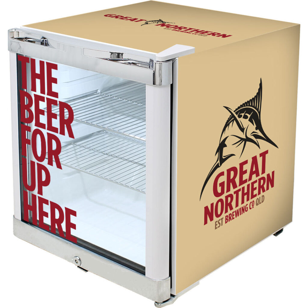 great northern Great Northern Mini Glass Door 50L Bar Fridge - Model SC50W-GOLD | Retrocade