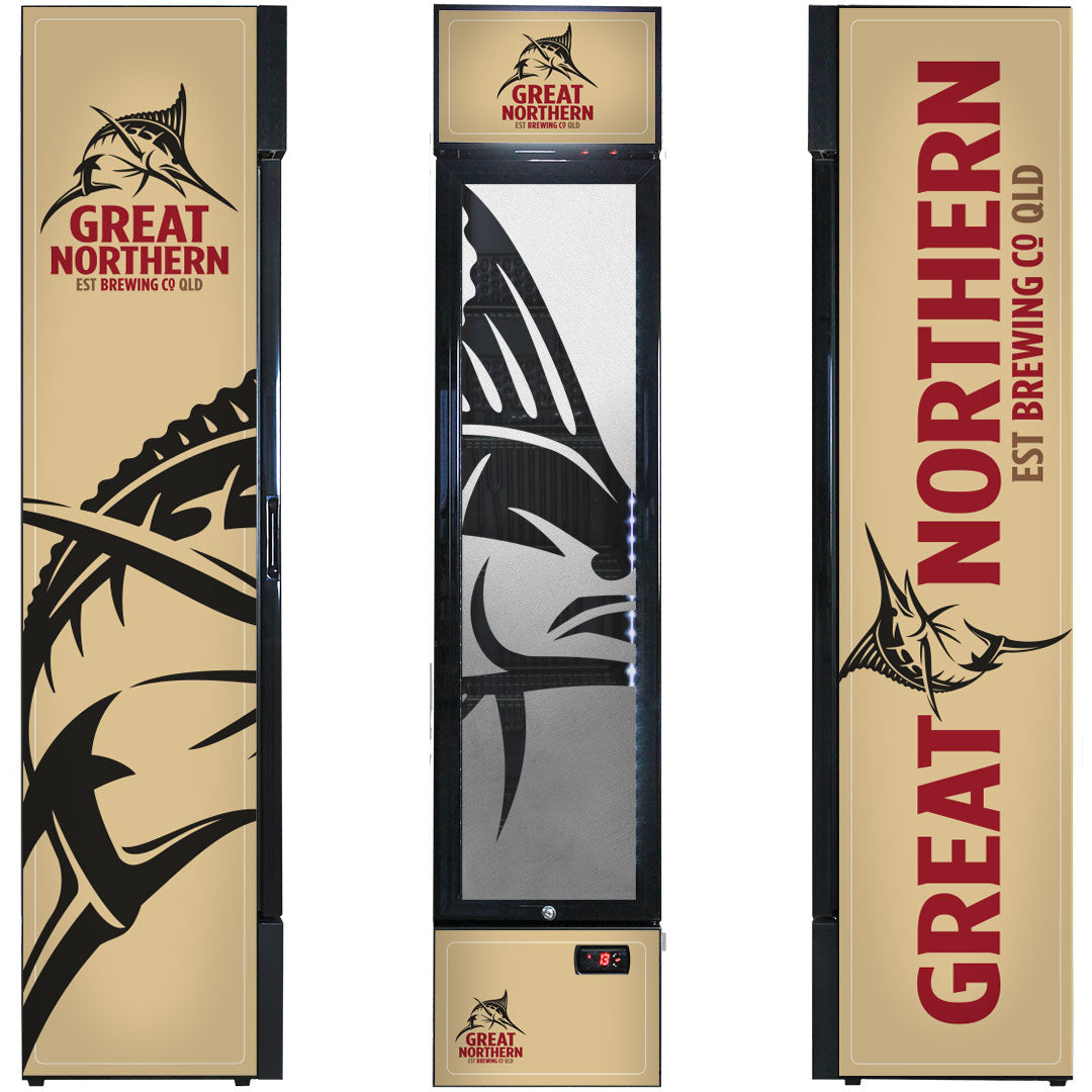 great northern Great Northern Branded Skinny Upright Bar Fridge - Model SS-P160-GOLD | Retrocade - Image 11