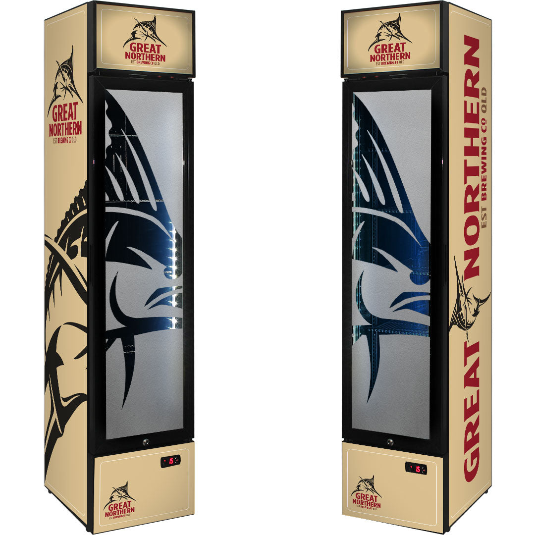 great northern Great Northern Branded Skinny Upright Bar Fridge - Model SS-P160-GOLD | Retrocade - Image 3