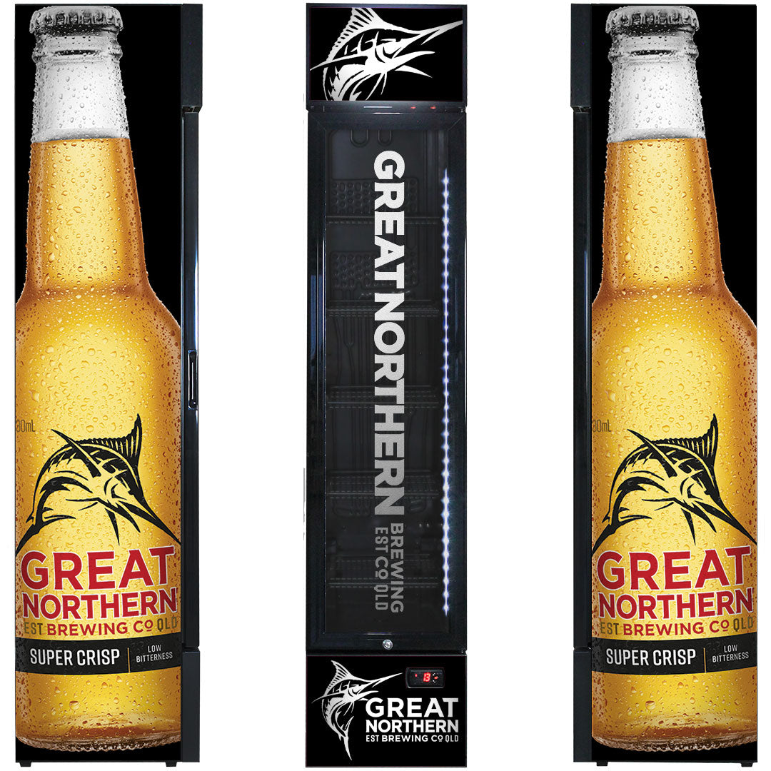 great northern Great Northern Super Crisp Branded Skinny Upright Bar Fridge - Model SS-P160-CRISP | Retrocade - Image 8