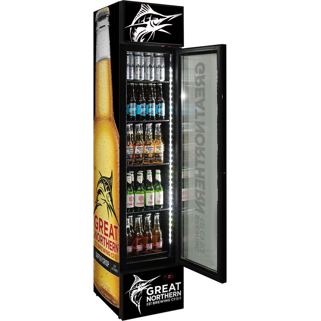 great northern Great Northern Super Crisp Branded Skinny Upright Bar Fridge - Model SS-P160-CRISP | Retrocade - Image 3