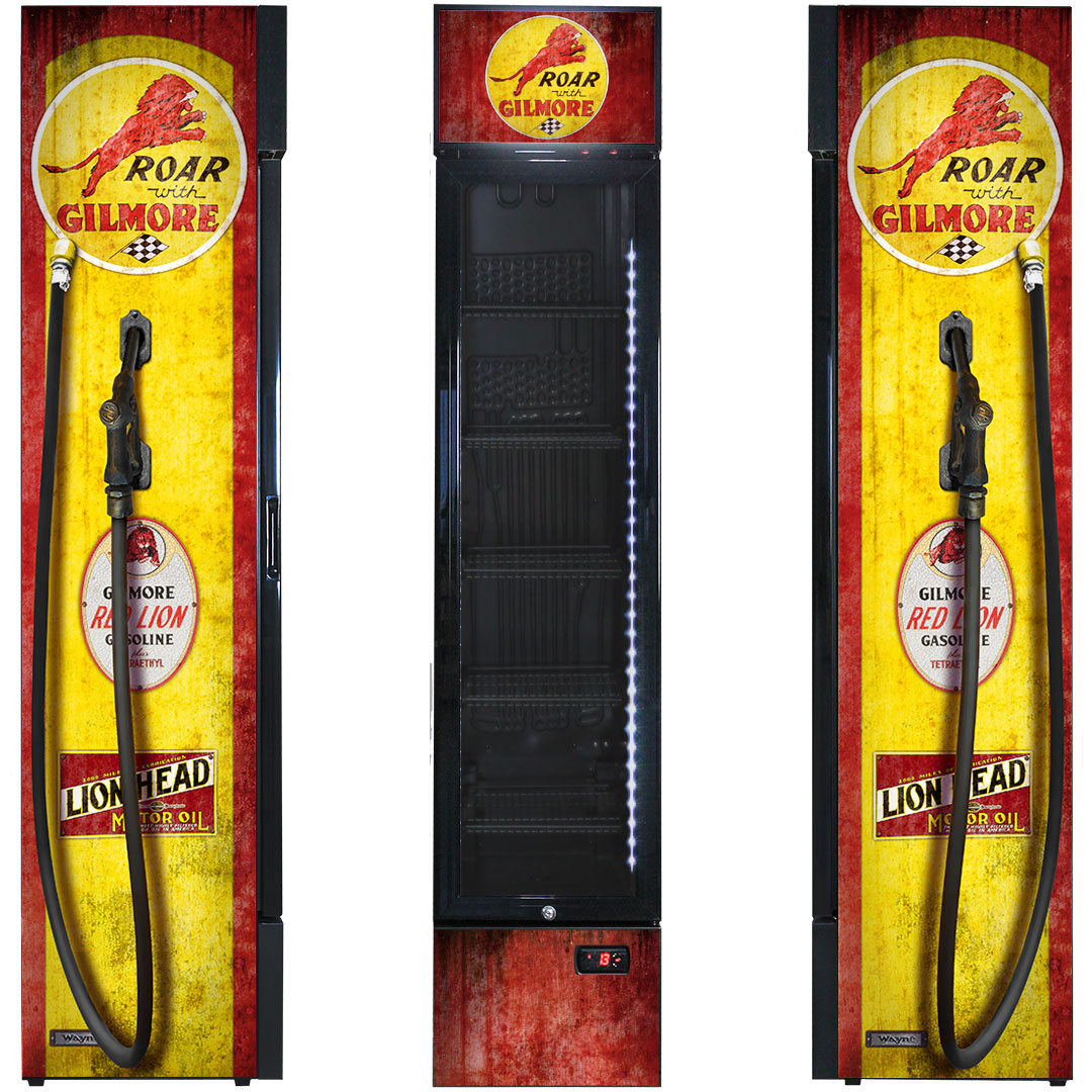 gilmore Gilmore Fuel Pump Branded Skinny Upright Bar Fridge - Model SS-P160-FP-GILMORE | Retrocade - Default Title - Image 4