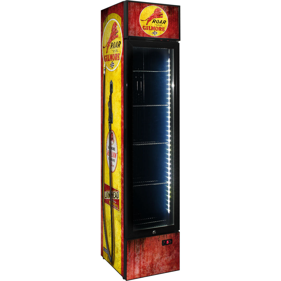 gilmore Gilmore Fuel Pump Branded Skinny Upright Bar Fridge - Model SS-P160-FP-GILMORE | Retrocade - Default Title