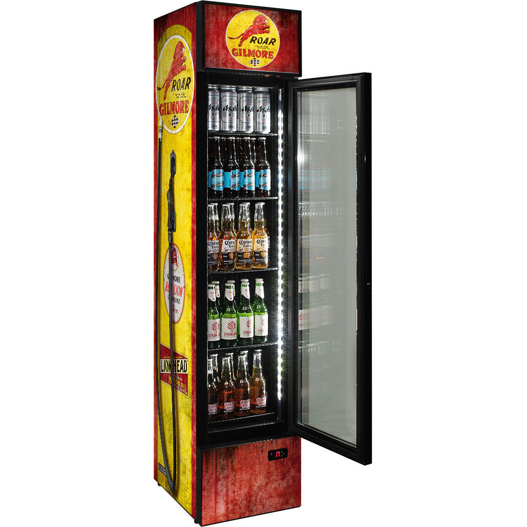 gilmore Gilmore Fuel Pump Branded Skinny Upright Bar Fridge - Model SS-P160-FP-GILMORE | Retrocade - Default Title - Image 10