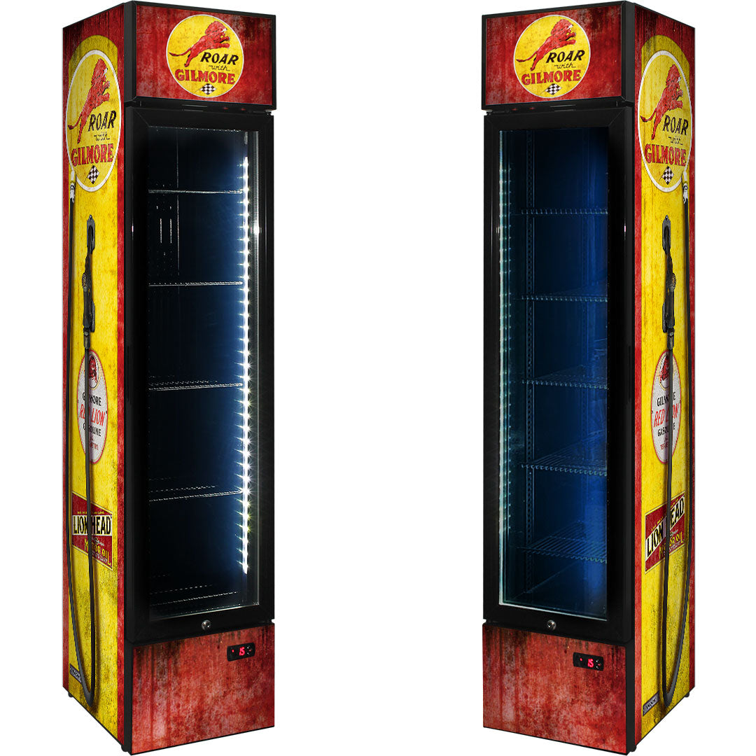 gilmore Gilmore Fuel Pump Branded Skinny Upright Bar Fridge - Model SS-P160-FP-GILMORE | Retrocade - Default Title - Image 2