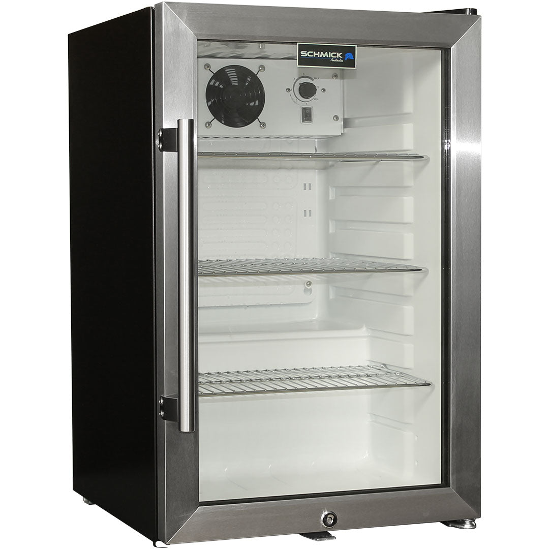 great northern Great Northern Gold Tropical Glass Door Fridge - 80 Cans Right Hinge Model EC68-SSH-GOLD | Retrocade - Image 2