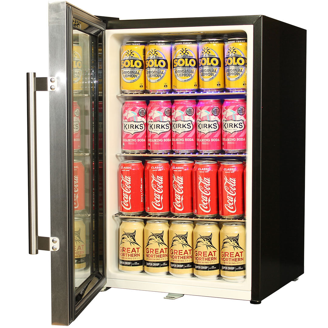 carlton dry Carlton Dry Tropical Glass Door Mini Bar Fridge - 80 Cans Left Hinged EC68L-SSH-DRY - Model EC68L-SSH-DRY | Retrocade - Image 6
