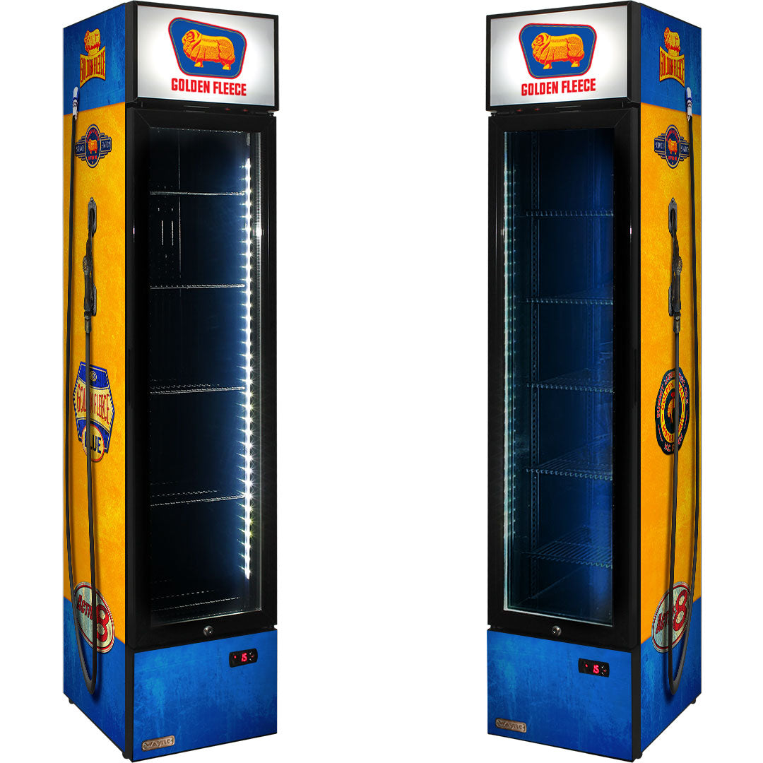 golden fleece Golden Fleece Fuel Pump Branded Skinny Upright Bar Fridge - Model SS-P160-FP-FLEECE | Retrocade - Image 2