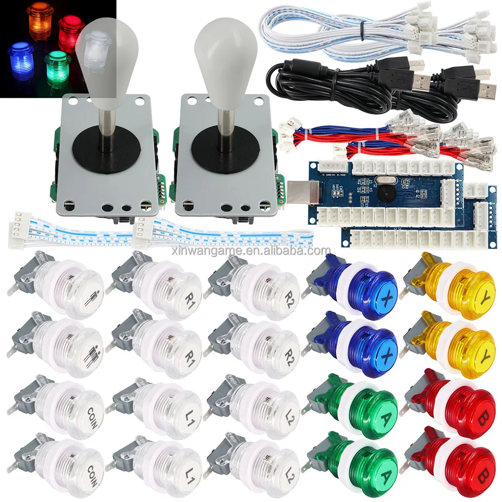 2-Player Happ-Style Arcade Kit with 5V LED Buttons