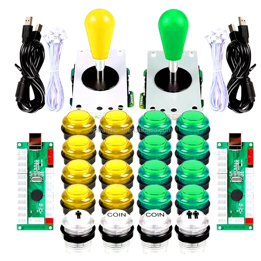 2-Player Clear LED Arcade Joystick Kit for PC - Image 2