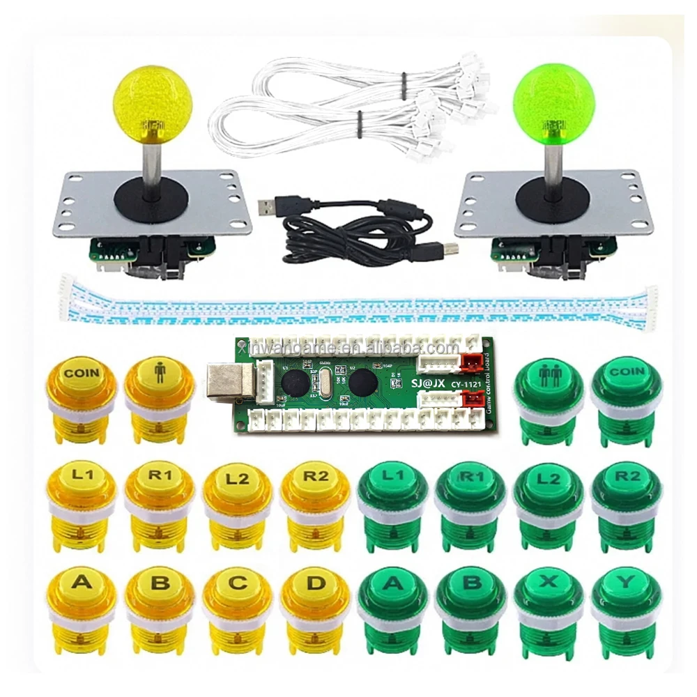 2-Player USB Arcade Kit with 28mm Clear Buttons - Image 2