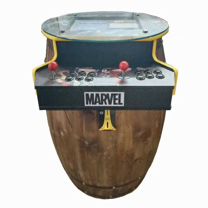 Wooden Beer Barrel Arcade Machine – 2-Player