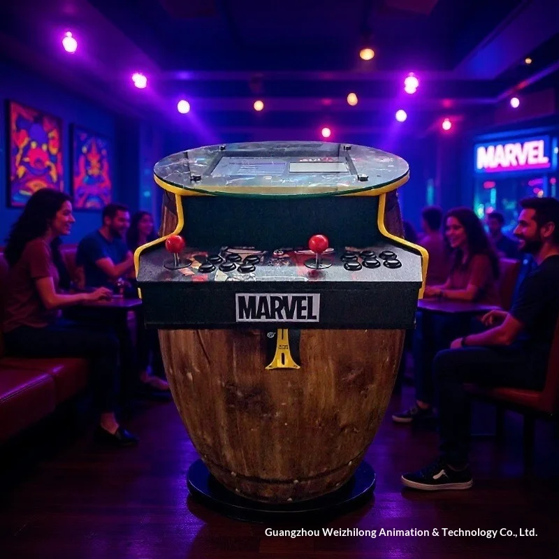 Wooden Beer Barrel Arcade Machine – 2-Player - Image 2