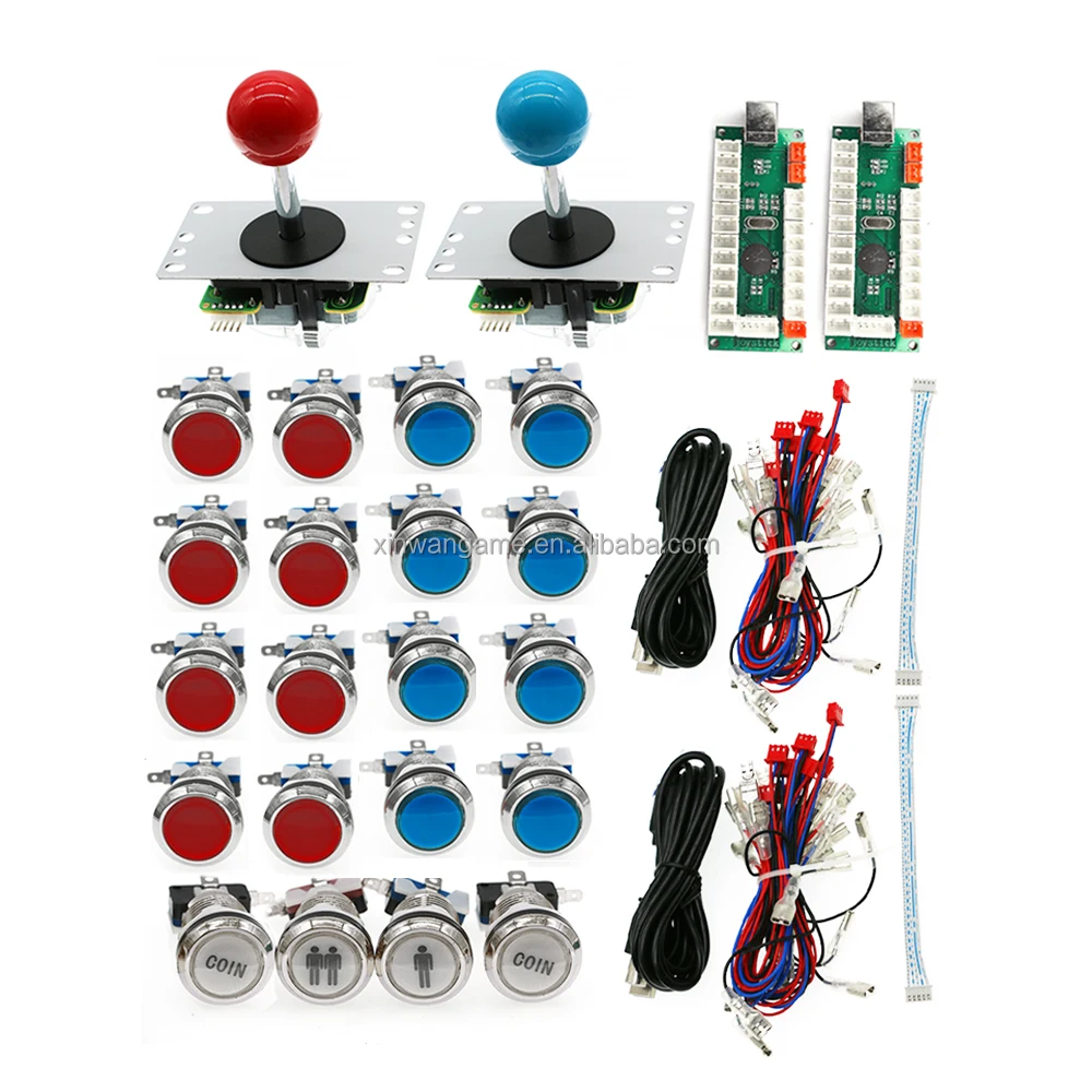 USB Arcade Stick DIY Kit with 33mm Chrome LED Buttons - Image 3
