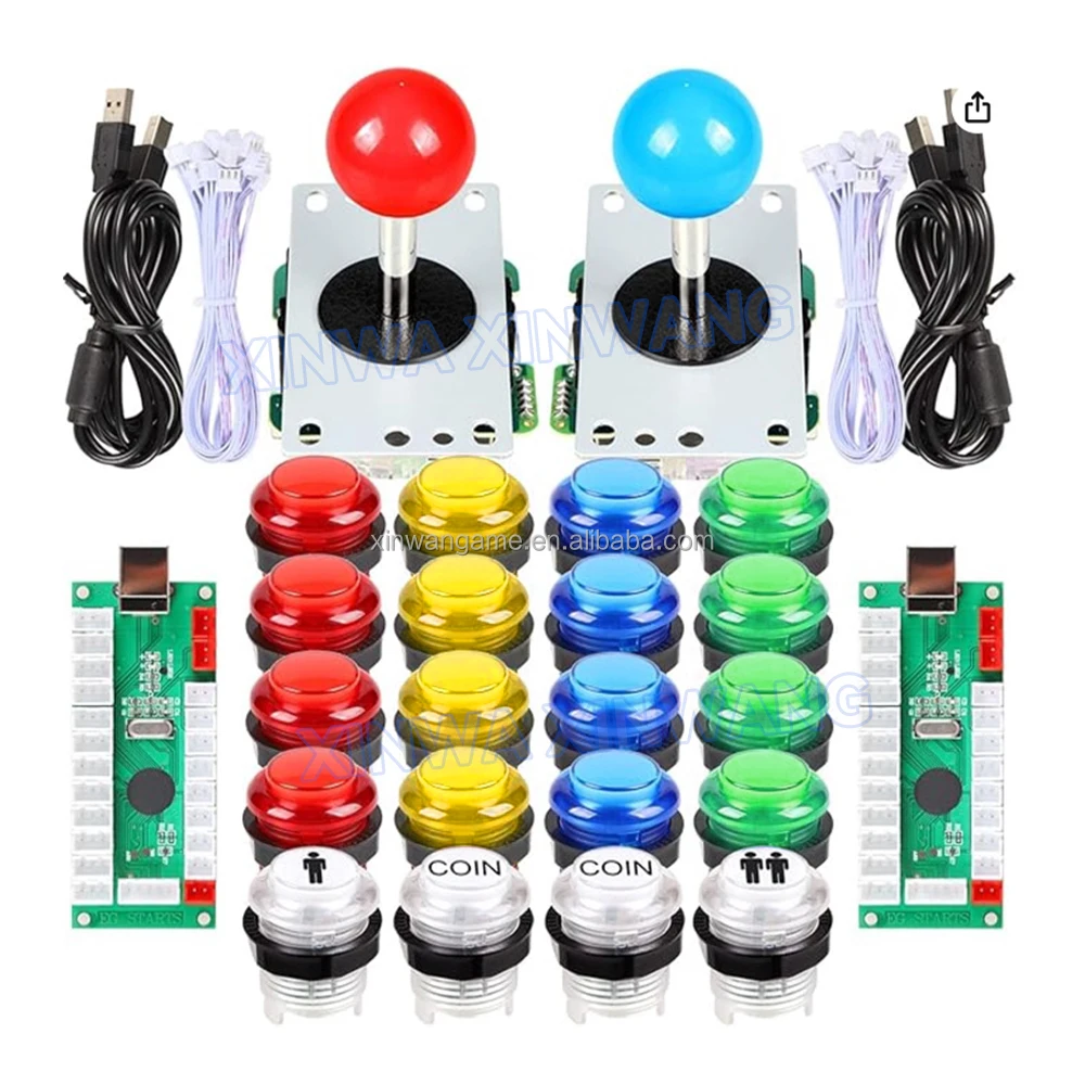 2-Player Turbo USB Arcade Kit with Clear LED Buttons - Image 2