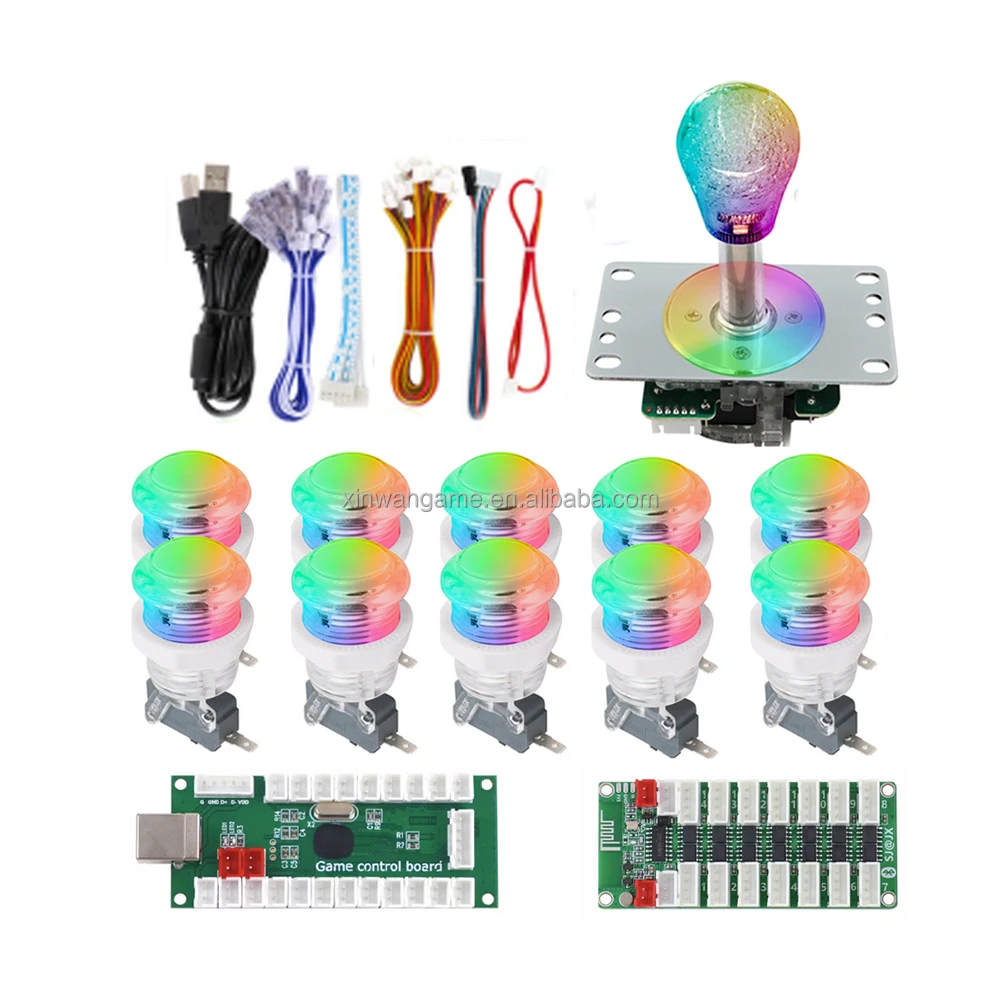 RGB LED Arcade Kit with Happ-Style or Sanwa-Style Stick