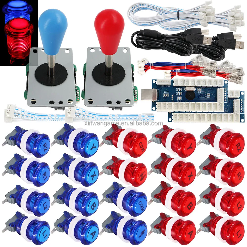 2-Player Happ-Style Arcade Kit with 5V LED Buttons - Image 2