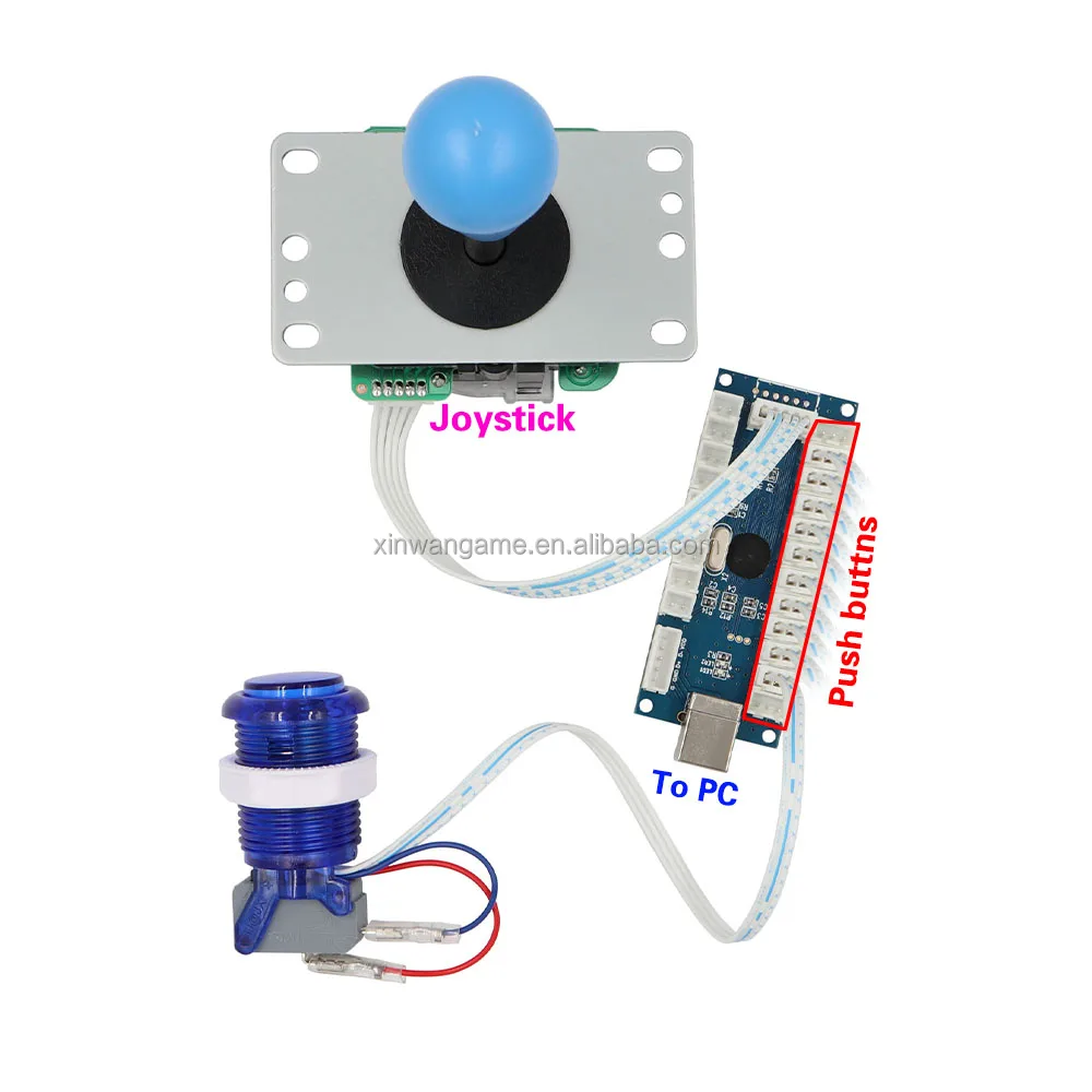 2-Player Happ-Style Arcade Kit with 5V LED Buttons - Image 3