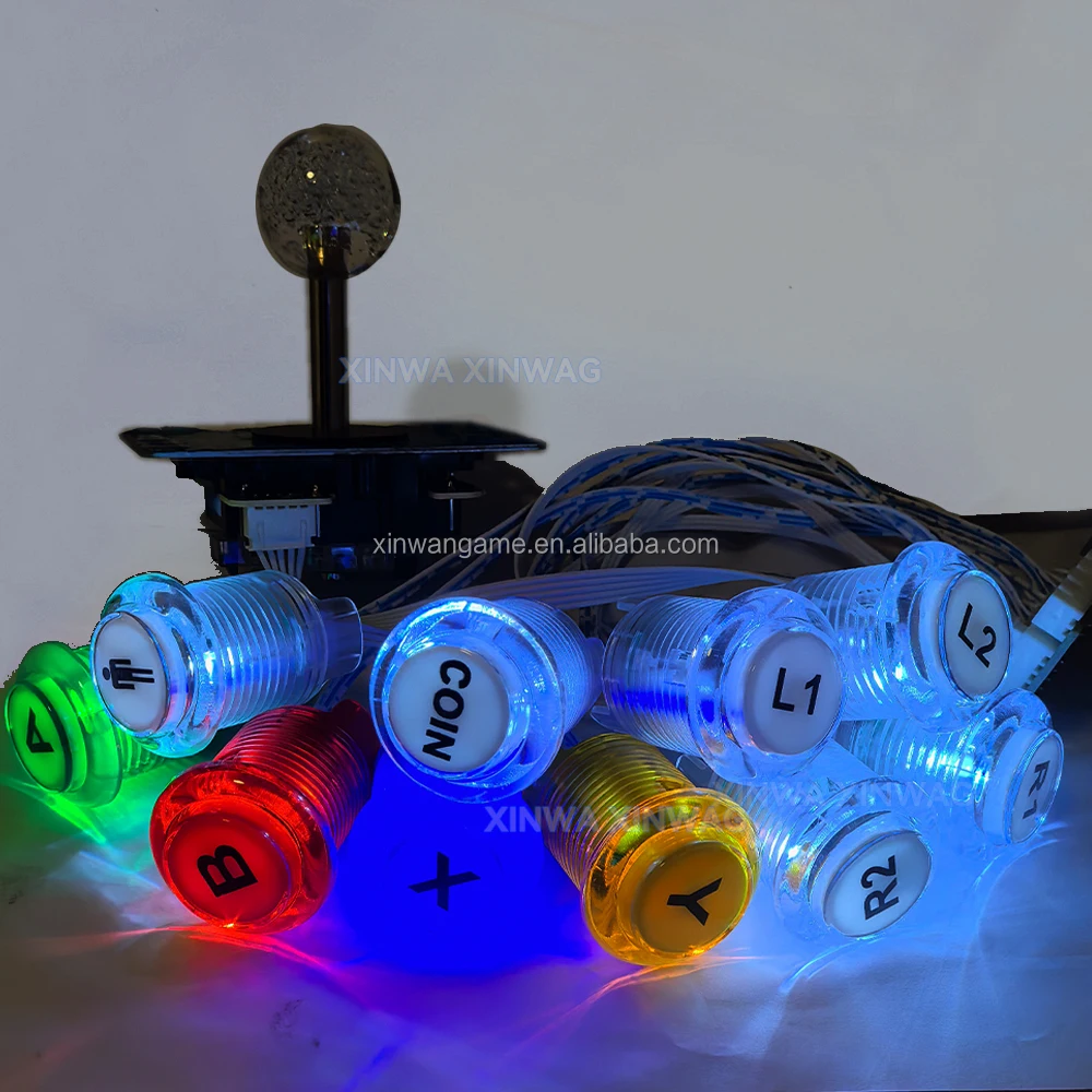 Sanwa-Style LED Arcade Kit with 1P or 2P USB Options - Image 5