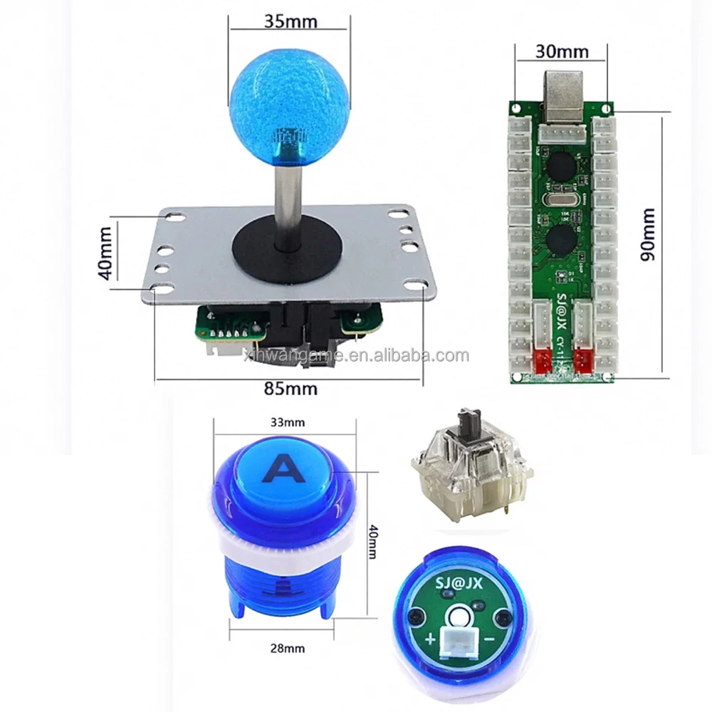 2-Player USB Arcade Kit with 28mm Clear Buttons - Image 6