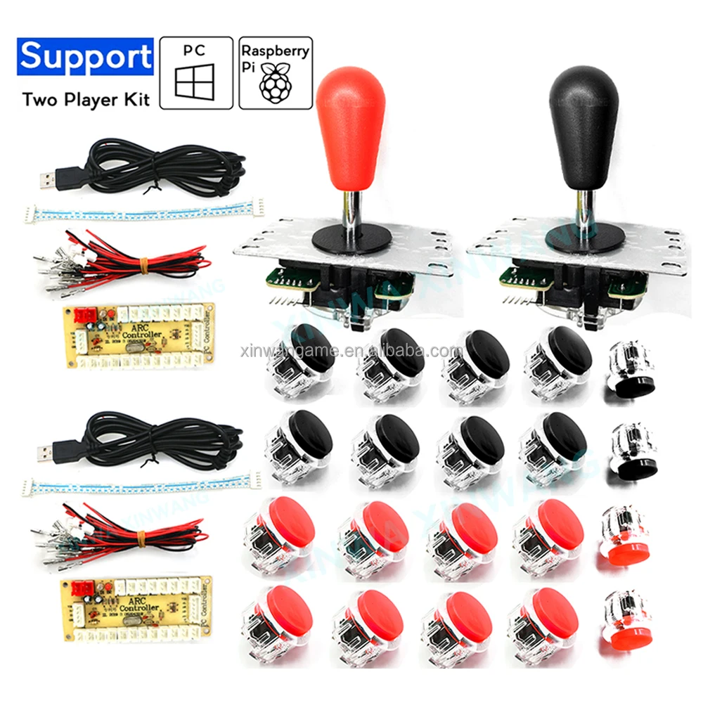 USB Arcade Kit with 30mm and 24mm Button Options