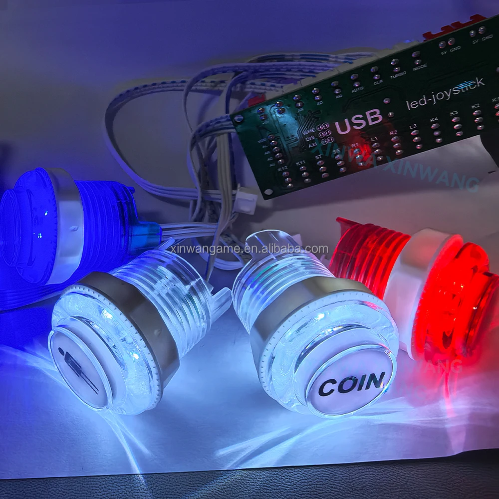 2-Player Clear LED Arcade Joystick Kit for PC - Image 6