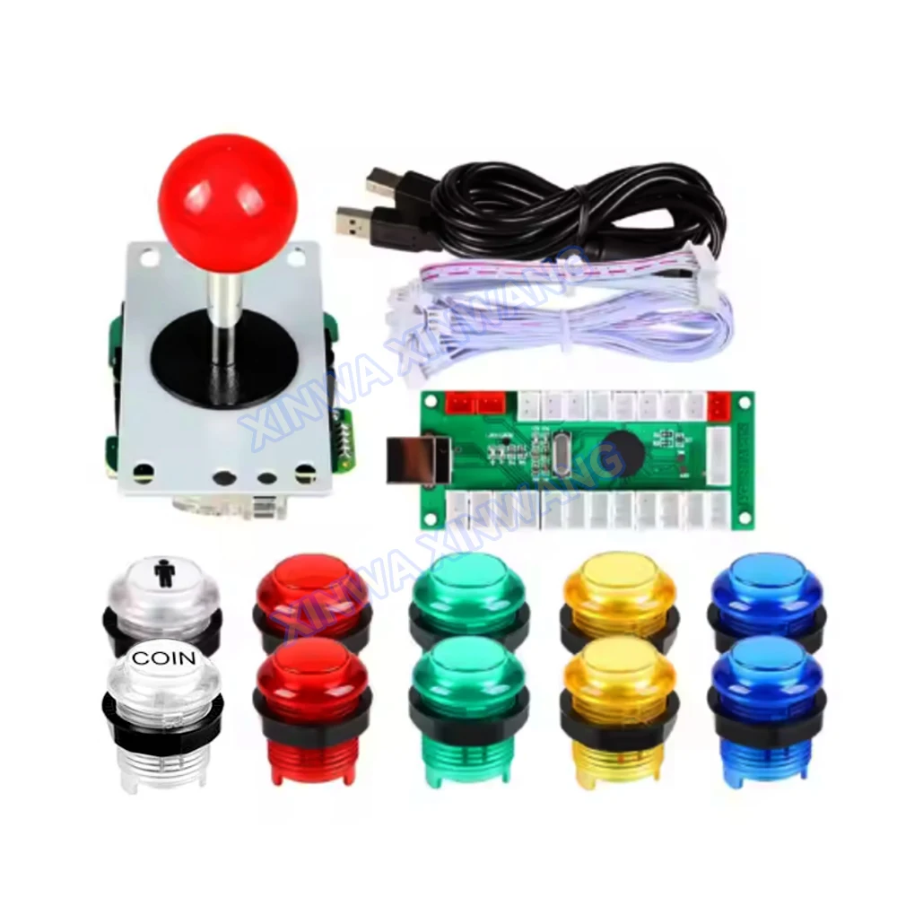 Wired Sanwa-Style Arcade Kit with 5V LED Buttons