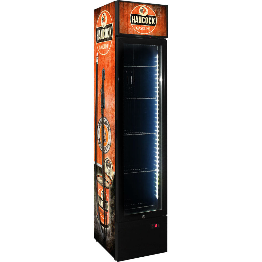 hancock Hancock Fuel Pump Branded Skinny Upright Bar Fridge - Model SS-P160-FP-HANCOCK | Retrocade - Default Title